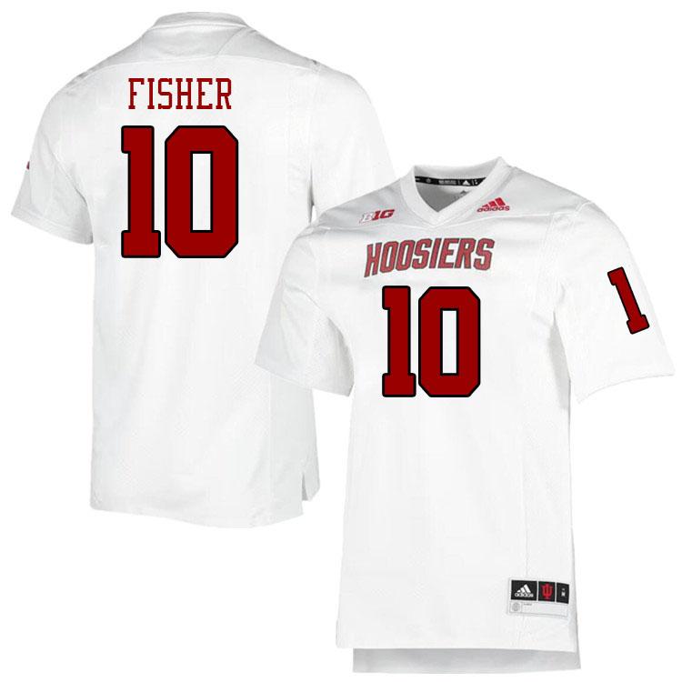 Men #10 Aiden Fisher Indiana Hoosiers College Football Jerseys Stitched-Retro White